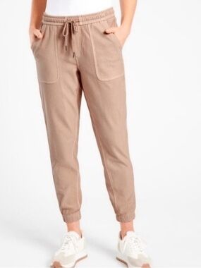 Athleta Women’s Farallon Jogger Mid-Rise Pants Size 8 Mocha Latte Drawstring